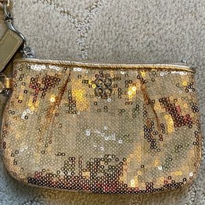 Gold sequin Coach wristlet